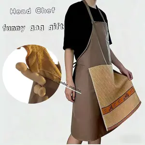 Creative Chef Prank Kitchen Apron - Fun Spoof Gift with Hidden Surprises for Barbecue Gatherings - Perfect for Livening Up Kitchen Atmosphere