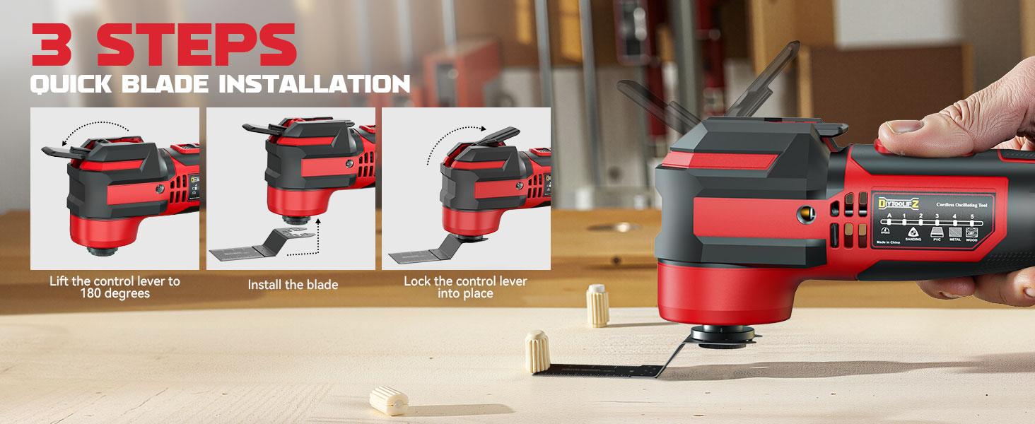 Cordless Oscillating Tool Compatible with Milwaukee 18V Battery (NO BATTERY!!), 6 Variable Speed Brushless-Motor, multi tool kit for Cutting Wood Nails Remove Grout & Sanding Cordless Oscillating Tool Compatible with Milwaukee 18V Battery (NO BATTERY!!), 6 Variable Speed Brushless-Motor, multi tool kit for Cutting Wood Nails Remove Grout & Sanding