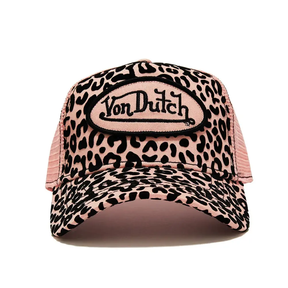 Pink Cheetah Velvet Trucker Hat