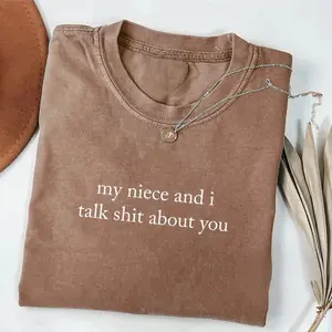 Oversized Aunt Life T-Shirt, Vintage Washed My Niece And I Gossip Graphic Tee, Retro Funny Shirt for Women, Aesthetic Sarcastic Top, Trendy Family Apparel, Unique Gift for Her