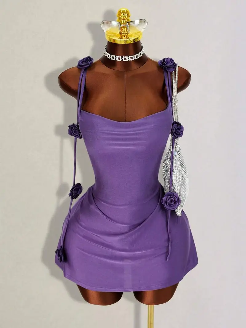 halter purple mini dress - TikTok Shop