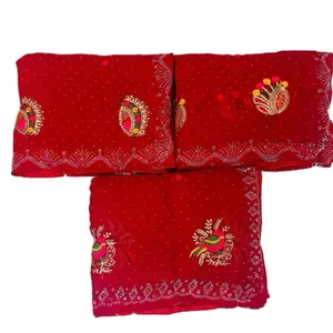 Siroski and thread work saree Fabric