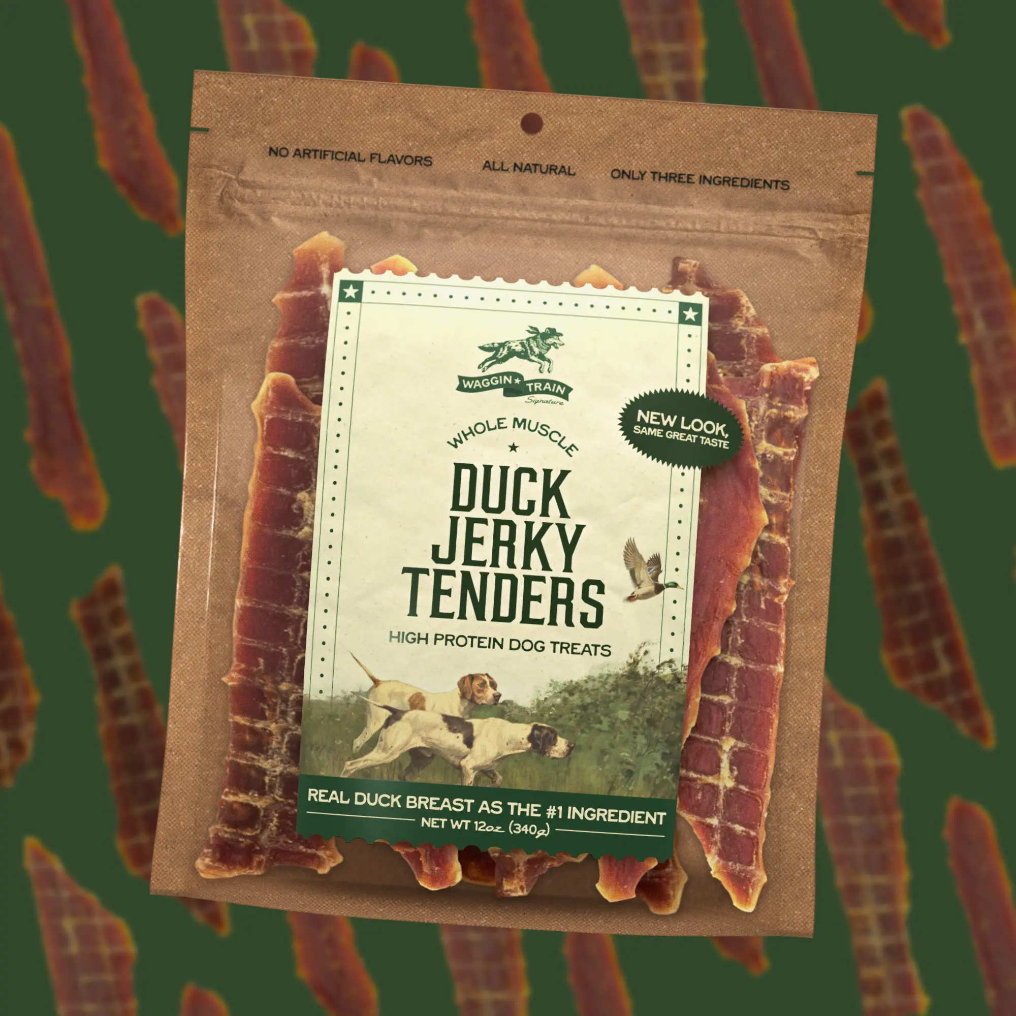 Waggin' Train Duck Jerky Dog Treats for Dogs with Sensitive Stomachs, Made with 100% Real Duck Breasts, Three All-Natural Ingredients, High Protein Dog Treat, Easily Digestible for Dogs