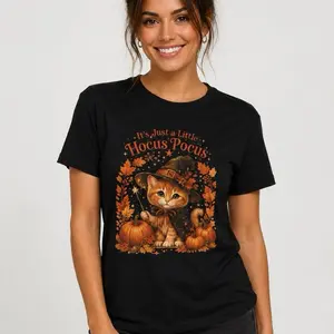 Hocus Pocus Kitty Halloween Graphic T-Shirt