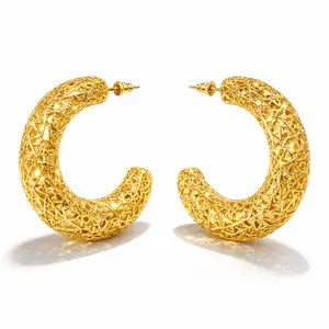 Vale & Veil — Paris | Voûte Lattice Hoops | Sculptural Gold Hoop Earrings