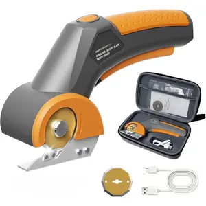 Cordless Electric  with Rotary , 4V Power  for Cardboard, Carpet, Leather & Fabric, Self-Sharpening Electric Shears with Storage Bag, Ideal for , Sewing & DIY Crafts