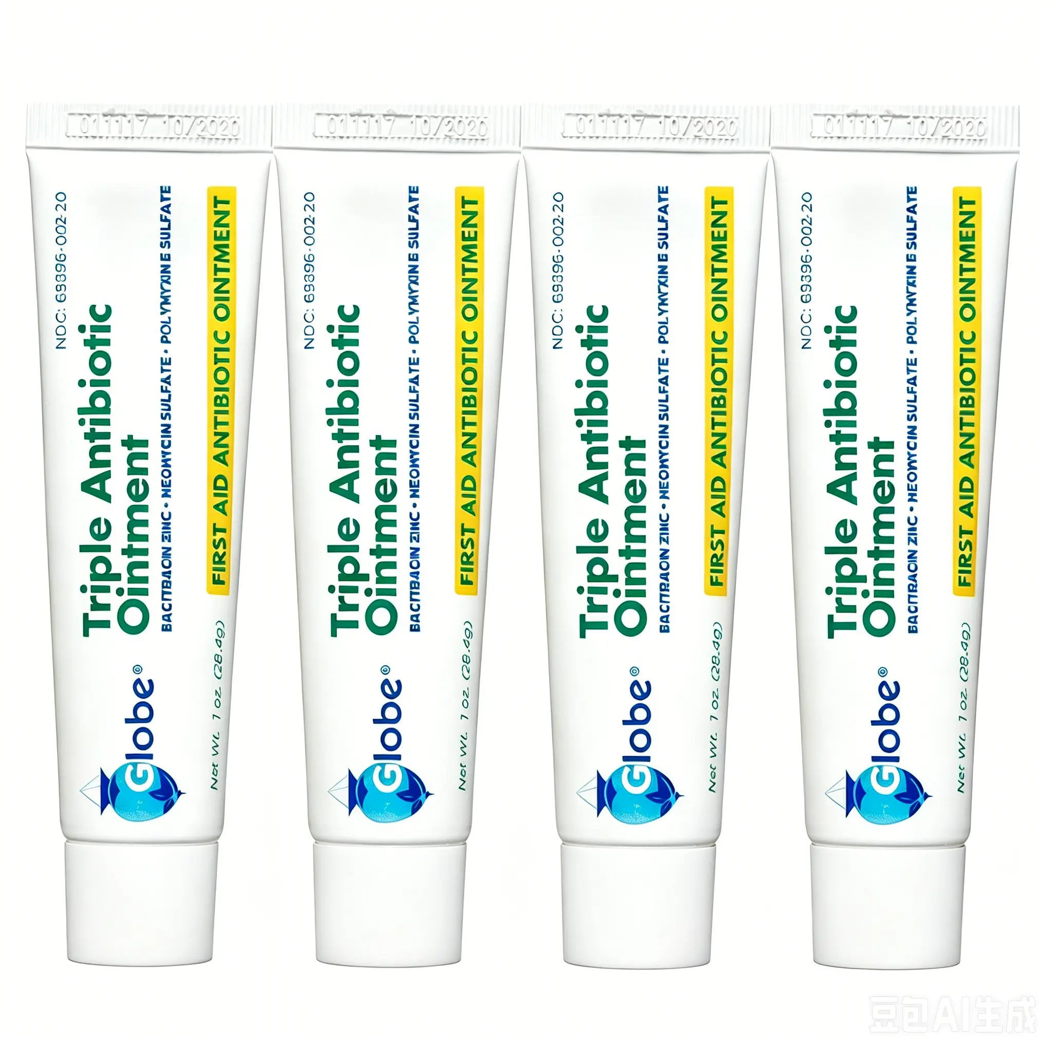 Triple Antibacterial Ointment with Bacitracin Zinc, Neomycin - 1 oz Tube (4 Total) - Healthcare First Aid Supplies, Doctor Rec. for Minor Cuts, Minor Burns, Healing