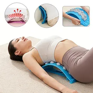3D Blue Ergonomic Lumbar Spine Relaxer Back Stretcher Massager - Body Care, Spine Correction, Hunchback & Lower Back Pain Relief (Fitness Balance Training Equipment)