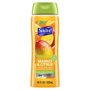 Suave Essentials Gentle Body Wash Mango & Citrus 18 Oz Hydrating with 10X Moisturizers & Vitamin E Cruelty Free