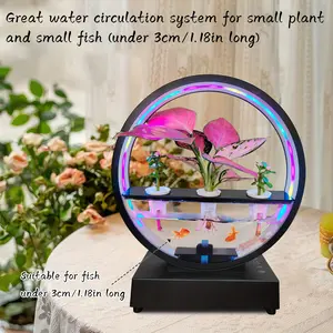 2024 1 count LED Plant Grow Light with Wireless Speaker/White Noise, Table Lamp with Ambient Light Water Scenery Decorative Lamp Desktop Ornament Suitable for Office, Living Room, Bedroom, Dining Room Decoration