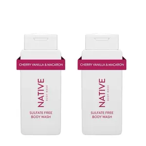 Native Body Wash Cherry Vanilla Macaron Sulfate Free Paraben Free 18 oz Pack of 2 for Men and Women