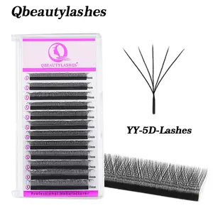 Qbeautylashes 5D W Yy False Eyelashes, Natural Comfort Pre-Made Dense Fake Lashes, Quick Easy Application for Work Commute, Wholesale Makeup