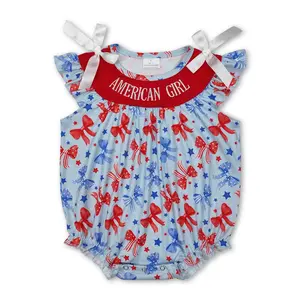 July of 4th American Girls embroidery Print Girls baby Romper