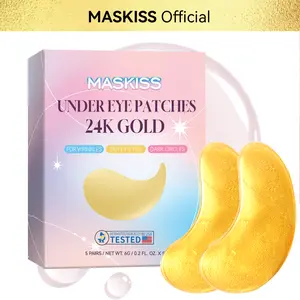 [Maskiss Official] Under Eye Patches (5 Pairs), Stocking Stuffers for Women, 24K Gold Eye Masks Gift for Dark Circles Puffy Eyes, Undereye Bags and Wrinkles, Vegan Skin Care Gifts for Teen Girls