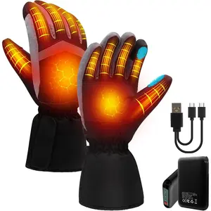 Heated Gloves for Men Women, Rechargeable Electric Gloves &Windproof, Touchscreen, Non-Slip Grip with 3 Heating Levels for Motorcycling, Skiing, Outdoor Work & Winter