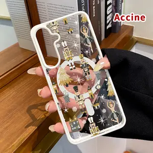 Magnetic Phone Case Compatible with Samsung Galaxy S23 Ultra S24 Plus S25 S22+ FE Nutcracker Ballet Dream Transparent Acrylic Non Slip Pocket-Friendly Phone Cover Gift