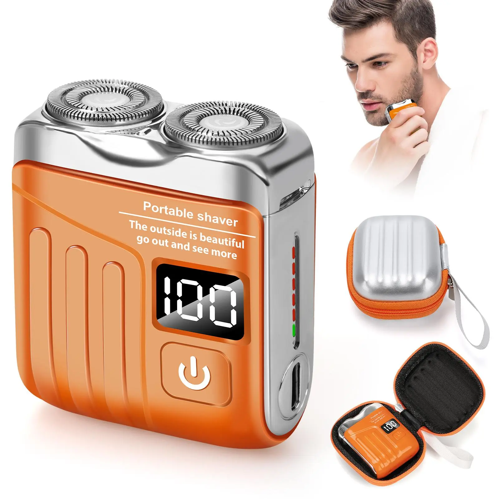 Mini Electric Shaver Trimmer, Versatile Grooming Sharp Blades, Powerful Razor, USB C Rechargeable, Travel Office Trip, Lightweight Shavers for Men magic Blue beard shaver portable suitcase design