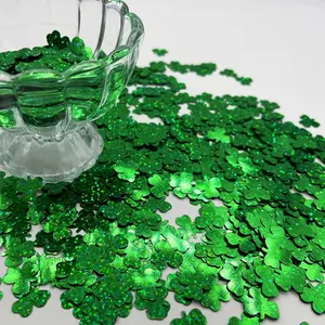 Saint Patrick's Day Shamrock Paper Decorations, Foil Three-Leaf Clover Tabletop Papers, Glitter Lucky Clover Sequins, Party & Home Decoration