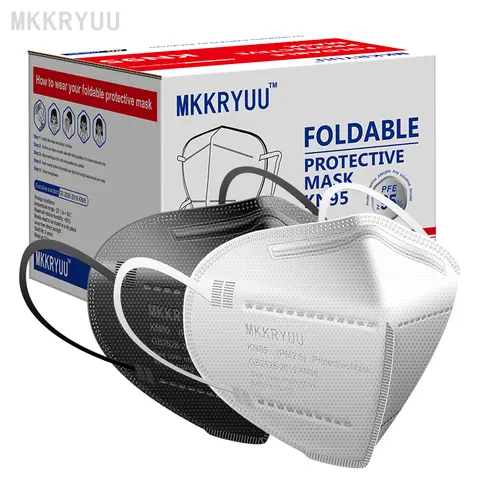 KN95 Mask, 50 pieces, 5-layer breathable mask, filtration efficiency>95%, suitable for construction sites, decoration outdoors, protecting your health