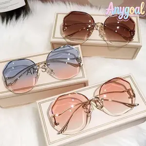 Anygoal Women’s 3-Pack Rimless Gradient Sunglasses for Women, UV400 Protection Metal Frame Stylish Sunglasses, Oversized Irregular Eyewear for Daily Wear & Outdoor Activities performance