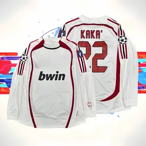 2006 2007 Away Retro White #22 Kaka Long Sleeve Soccer Jersey