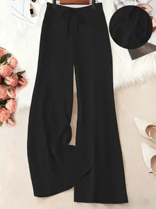 Women's High Waist Long Pants, Comfortable Skin-Friendly Casual Wide-Leg Trousers, Perfect for Daily Work and Vacation