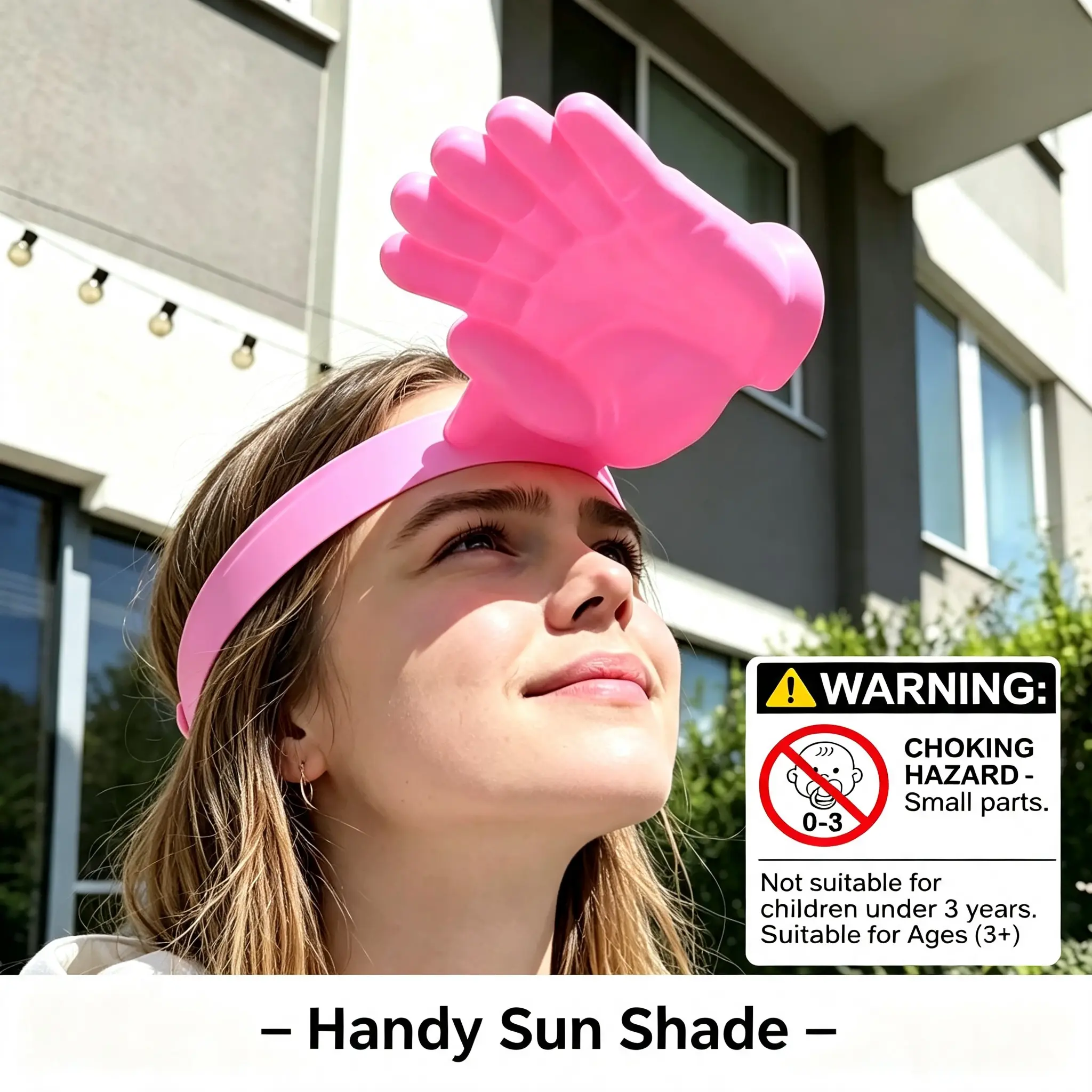 Novelty Hand Sun Hat Toy - Adjustable Elastic Headband, Funny Gag Gift, Outdoor Beach Festival Wear, Fun Play Accessory for All Ages