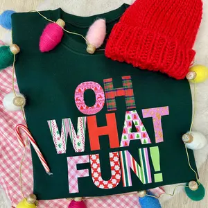 'Oh What Fun!' Colorful Christmas Crewneck
