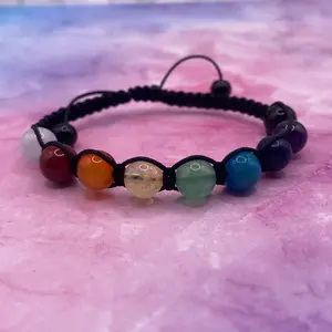 Spoonie Crystal Rainbow Macrame Bracelet