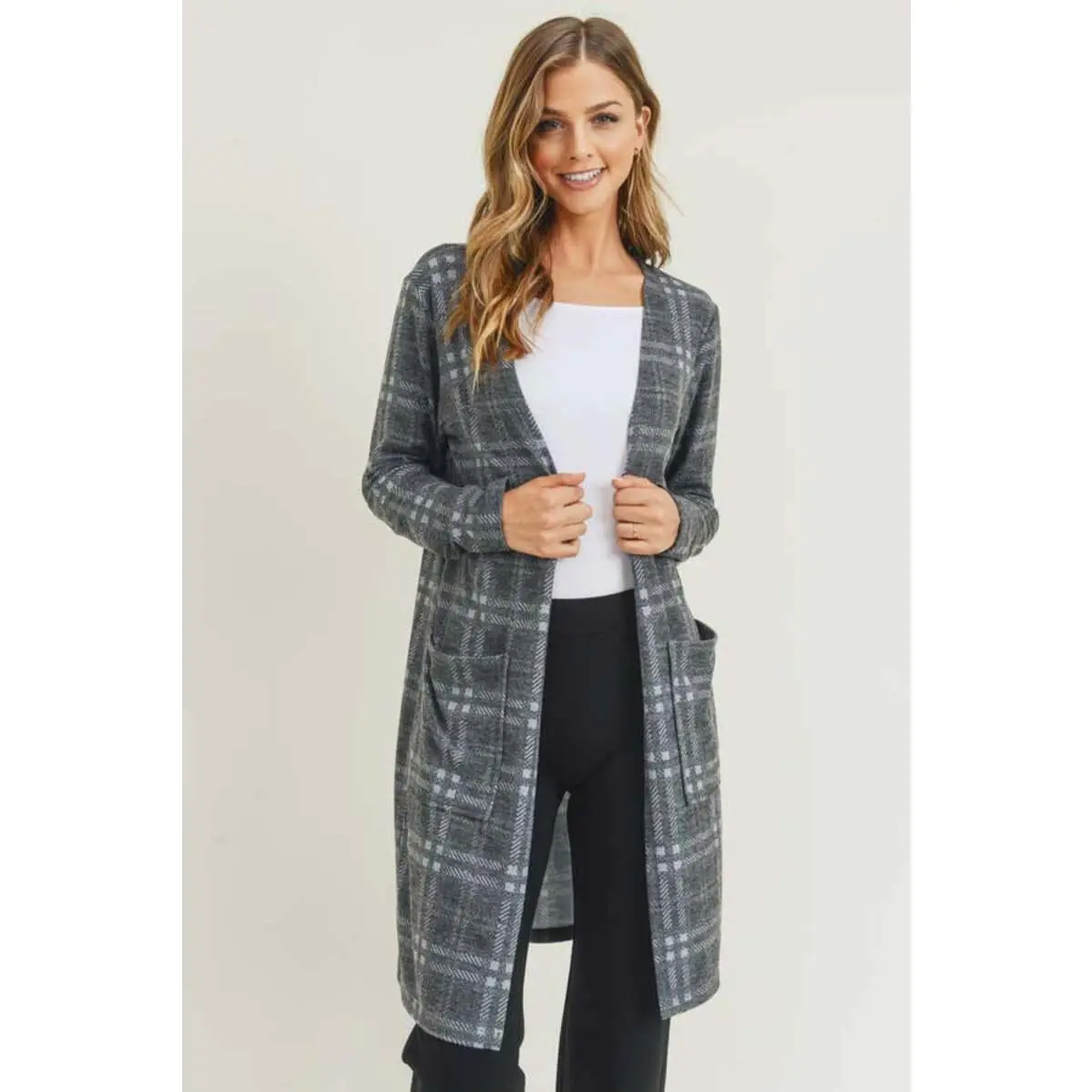 Crosshatch Plaid Cardigan