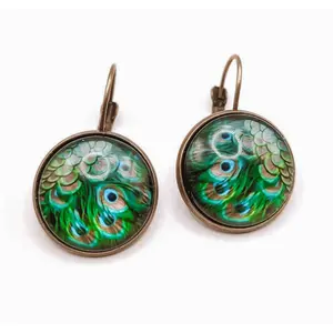 Beautiful Vintage Peacock Earrings