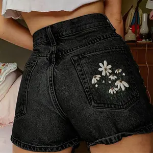Artistic Women’s Denim Shorts Multi-Pocket Printed Design Trendy Summer Streetwear Easy to Style
