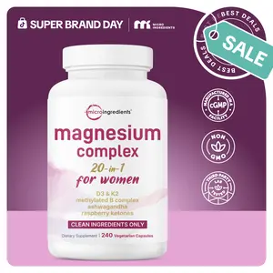 Magnesium Complex for Women, 240 Vegetarian Capsules | 20-in-1 Formula - Magnesium Blend with Vitamin D3, K2, Ashwagandha & More | Filler Free, Non-GMO