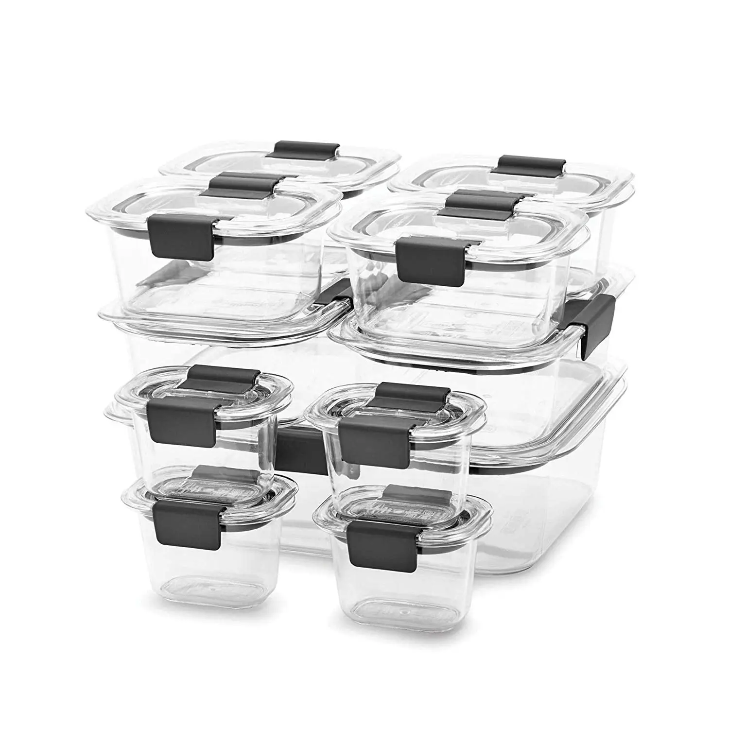 Rubbermaid Brilliance Food Storage Containers, Set of 11 (22 Pieces Total), Clear Rubbermaid Brilliance Food Storage Containers, Set of 11 (22 Pieces Total), Clear