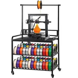 fathersdaygift  VEVOR 3D Printer Filament Storage Rack, 3-Tier 3D Printer Stand with Filament Storage, Spools Holder Racks Cart with Wheels, Filaments Organzied for 3D Printing Station, Office, Workshop (Shelf Only)