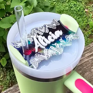 40oz or 60oz Stanley Personalized Butterfly Topper