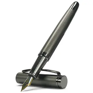 Wave Style Metal Fountain Pen, 1 Count Premium Lacquer Barrel Iridium Nib Fountain Pens, Luxurious Business Writing Pen for Business（Ink Not Included）