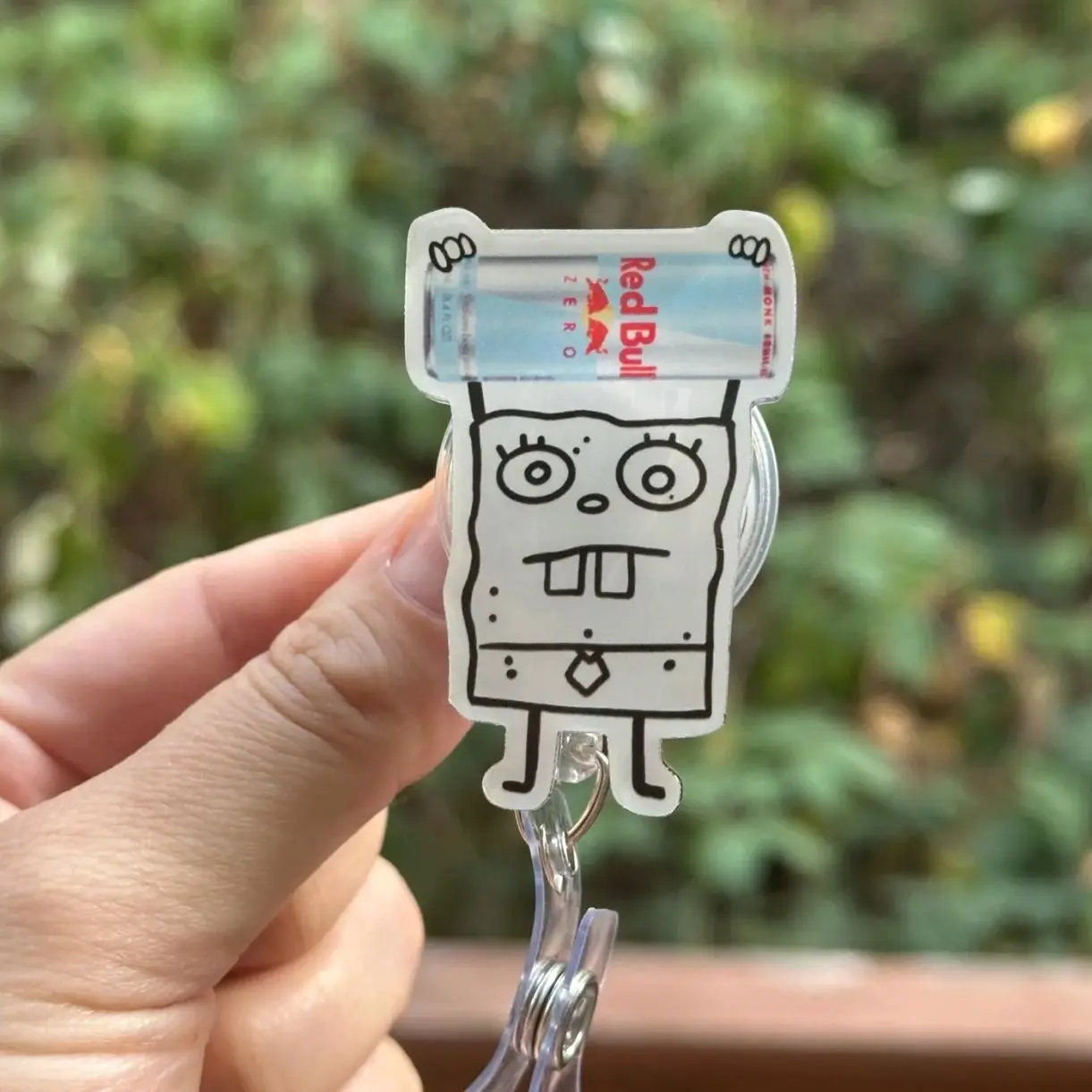 Cartoon Doodle zero sugar Energy Drink - Nurse badge reel, RN, MD, Paramedic, RT, Phlebotomist, healthcare work accessory Cute Gift for him/her