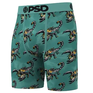 PSD Men's Scorpion King Boxer Brief - Standard Length 7 Inch Inseam, Soft and Breathable Poly Blend Fabric