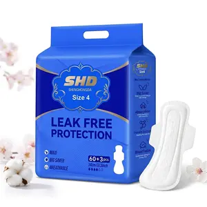 【Value Pack】63ct Period Pads for Women, Long Length Menstrual Pads with Wings, Leak-Proof & Odor Control, Soft & Breathable Daily Protection (60+3 Count Bulk Savings)
