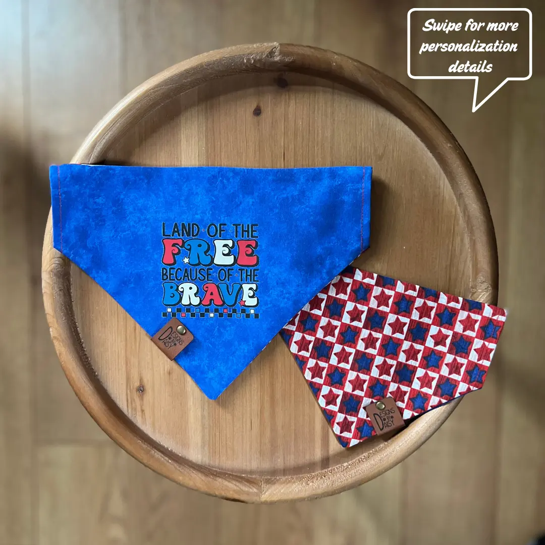 Home of The Free / LAST CHANCE / Reversible / Over-the-Collar / Pet Bandana