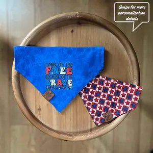 Home of The Free / LAST CHANCE / Reversible / Over-the-Collar / Pet Bandana