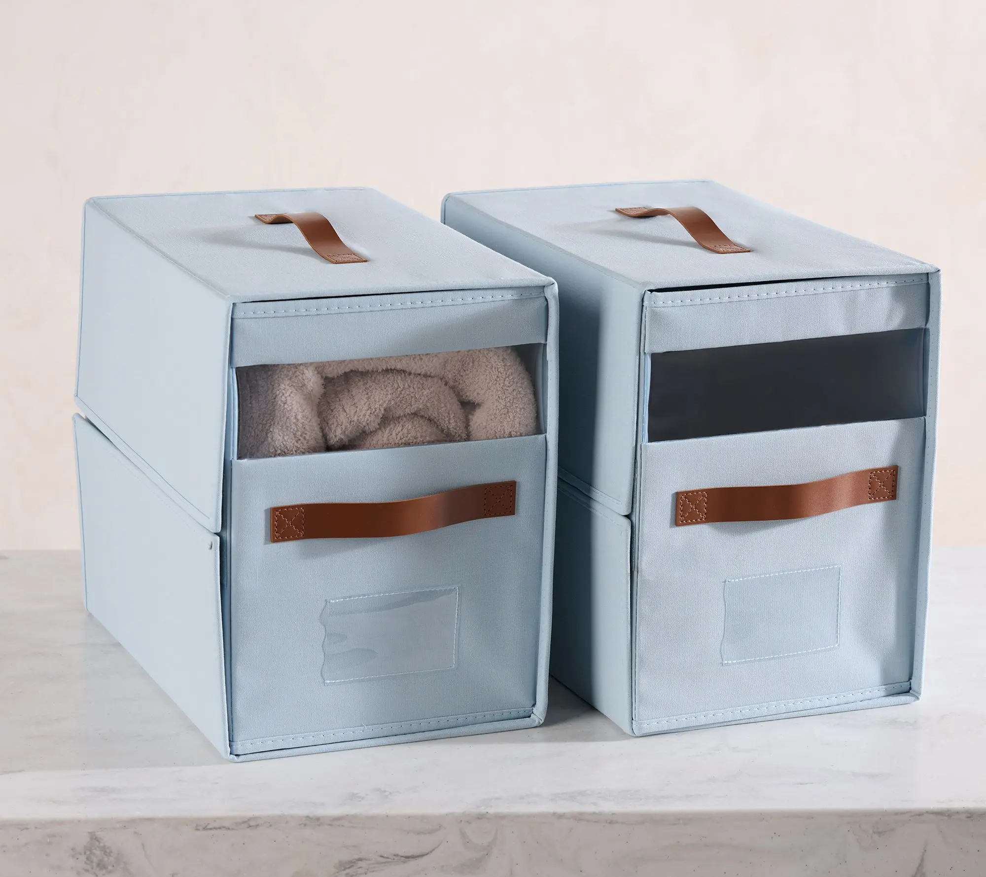 Home Reflections Set of 2 Large Blanket Storage Boxes Home Reflections Set of 2 Large Blanket Storage Boxes