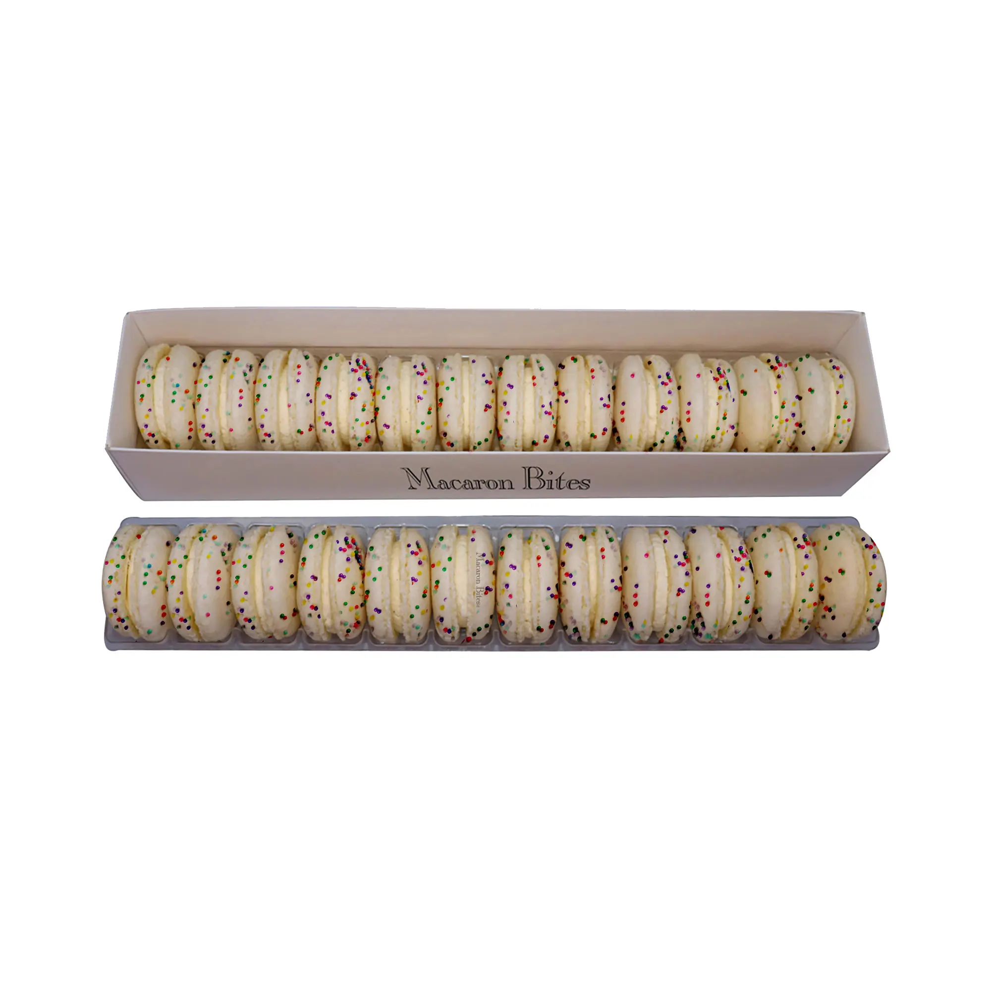 Macaron Bites Cake Batter Macaron Cookies Gift Box 24 Count French Meringue-like Cookies with Creamy Exotic Fillings