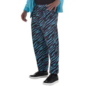 Men's Retro Zebra Striped Beach Pants - Blue/Purple