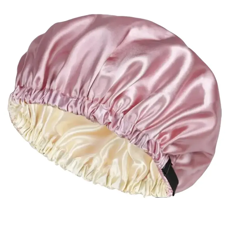 Silk Satin Hair Bonnet for Smooth Haircare, Double Layer Sleep Cap to Reduce Frizz, Adjustable Slouchy Beanie for Women with Natural & Curly Hair