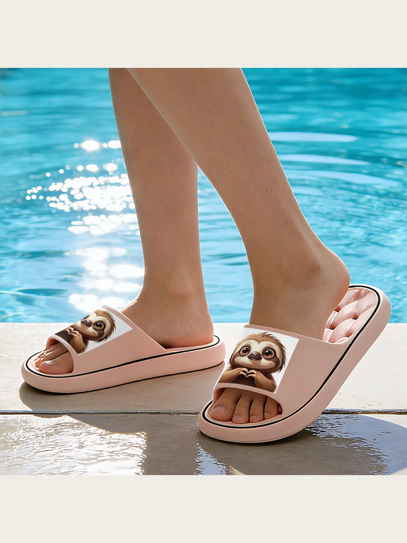 Cute Sloth Print Slippers for Women Men Soft Comfortable Fleece Lined House Shoes Non-Slip Indoor Outdoor Warm Winter Home Slippers Adorable Animal Pattern Cozy Footwear