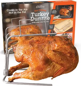 Camerons Turkey DunRite Roaster - Patented Upside-Down Stainless Steel Turkey Roaster - Innovative Design Keeps Juices Inside Meat & Reduce Cook Time- Great for Dinners