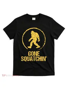 Men's & Unisex Retro /Sasquatch T-Shirt - Gone Squatchin Graphic Tee, Lightweight Casual Outdoor Wear Suitable for Casual Summer & Year-Round Wear - Machine Washable Retro