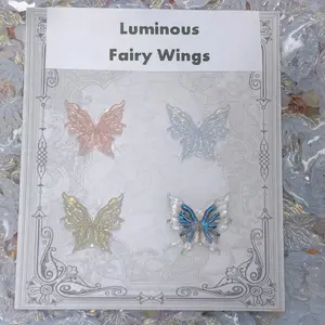Luminous Resin Fairy Wings for Nail Art, DIY, and More - Perfect for Your Creative Designs stilettos nail 3 d halloween woman handmade armor Mini Cartoon